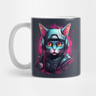 Cyberpunk Cat Cybercat Futuristic Fighter Mug